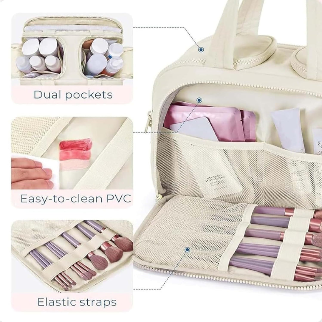 Selvane Dames Reis Make-up Tas. Grote waterdichte toilettas organizer voor al je beauty essentials.