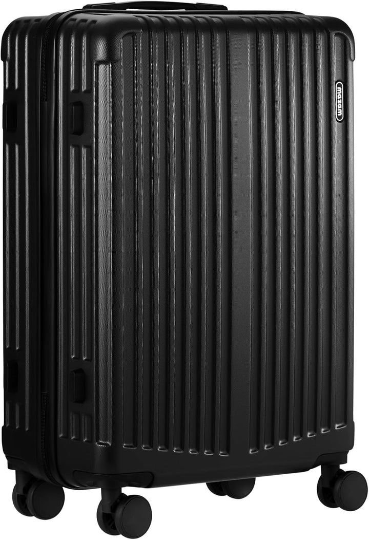 Zwarte hard-shell bagage met geïntegreerd TSA-slot voor veilige reizen en comfortabele 360° zwenkwielen.