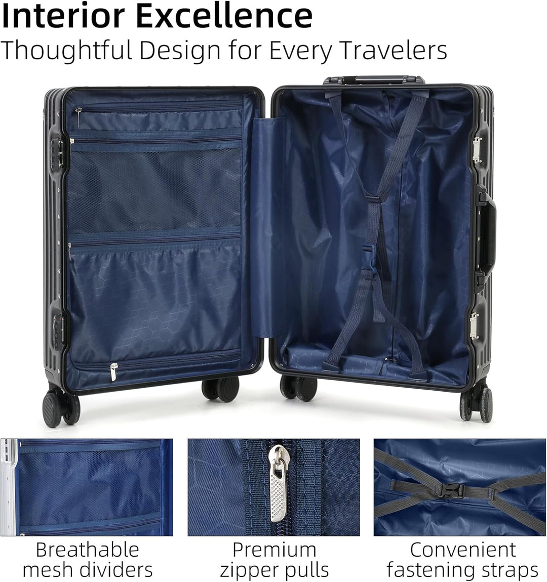 Premium aluminium handbagage met TSA-slot. Comfortabele en duurzame reiskoffer voor al uw reizen en bagage.