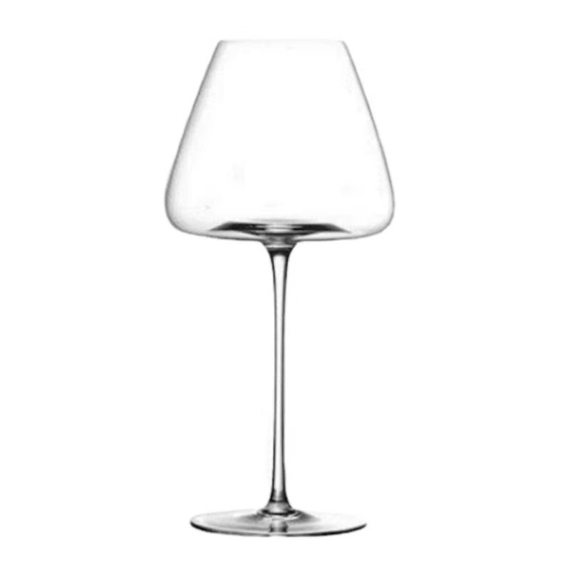 "Handgemaakt kristallen wijnglas, elegant ontwerp, glanzende helderheid, perfect voor stijlvolle tafeldecoratie."
