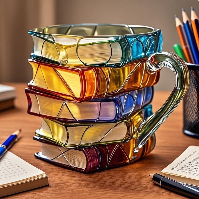 Literaire boekenmok, uniek handgemaakt cadeau voor elke boekenliefhebber. Functionele koffiekop en mooie decoratie.
