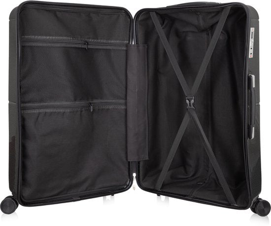 Capri handbagage koffer: stevige harde schaal, 360 graden wielen en een veilig TSA slot.