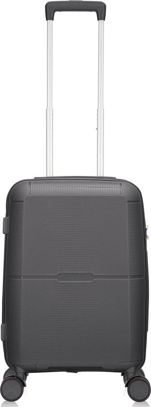 Handige handbagage koffer met lichtgewicht harde schaal en krasbestendig oppervlak voor op reis.
