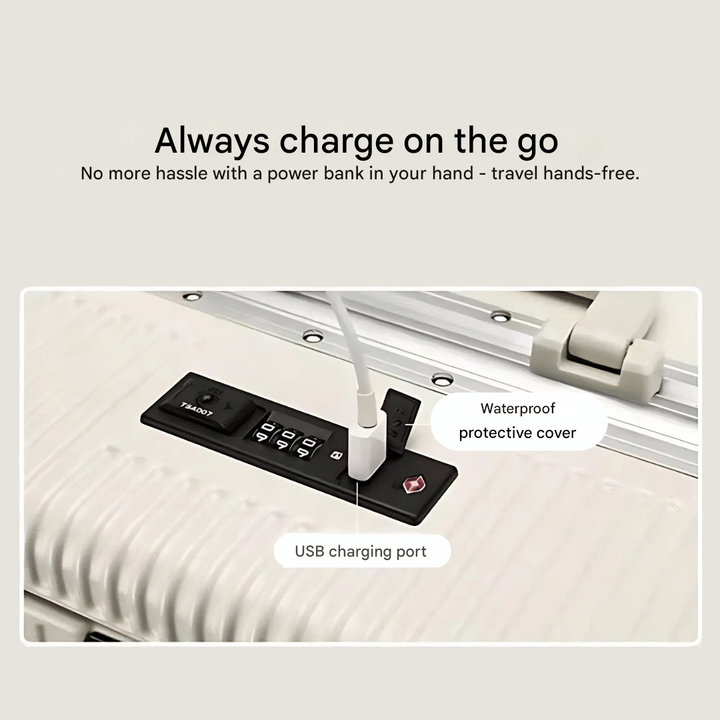 Reis met gemak: Manhattan Pro harde handbagagekoffer, ritsloos en USB-oplaadbaar.