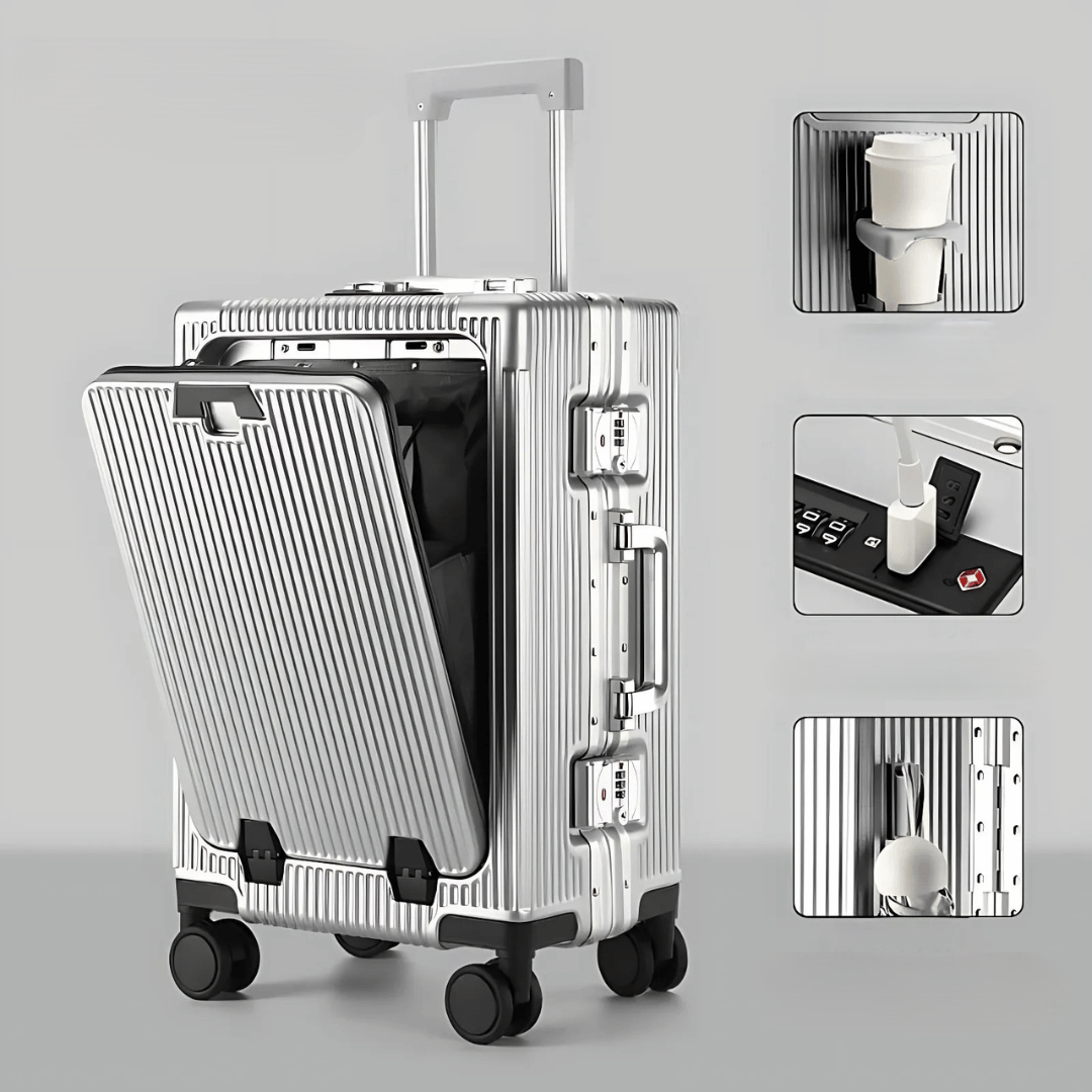 Manhattan Pro: de ideale koffer voor korte trips, robuust en met slimme oplaadfunctie.