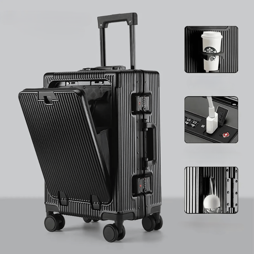 Functionaliteit en stijl: Manhattan Pro hartschalen koffer, ritsloos en smart reizen.