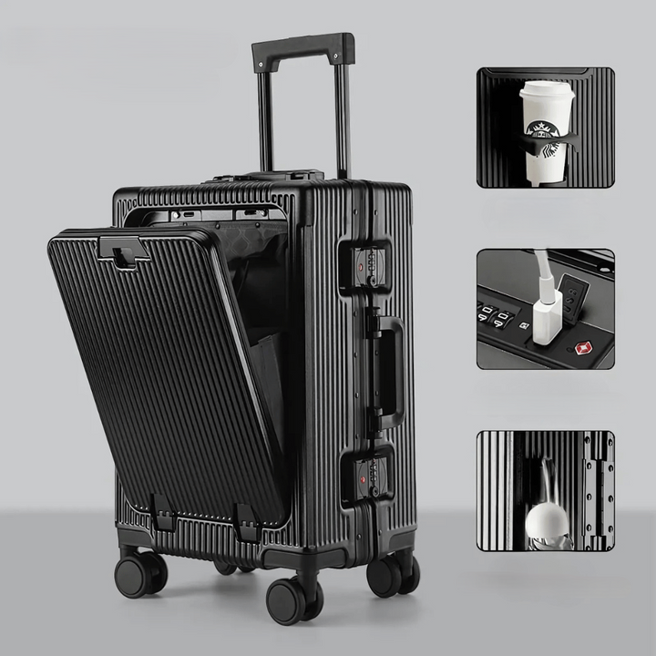 Functionaliteit en stijl: Manhattan Pro hartschalen koffer, ritsloos en smart reizen.