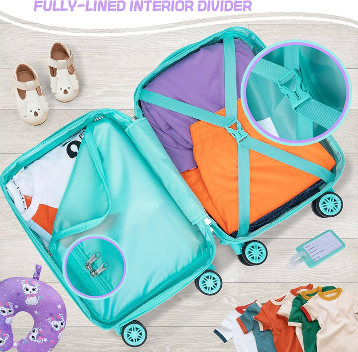 Vrolijke 5-delige kinderbagage met harde koffer, spinnerwielen, voor blije reizen.