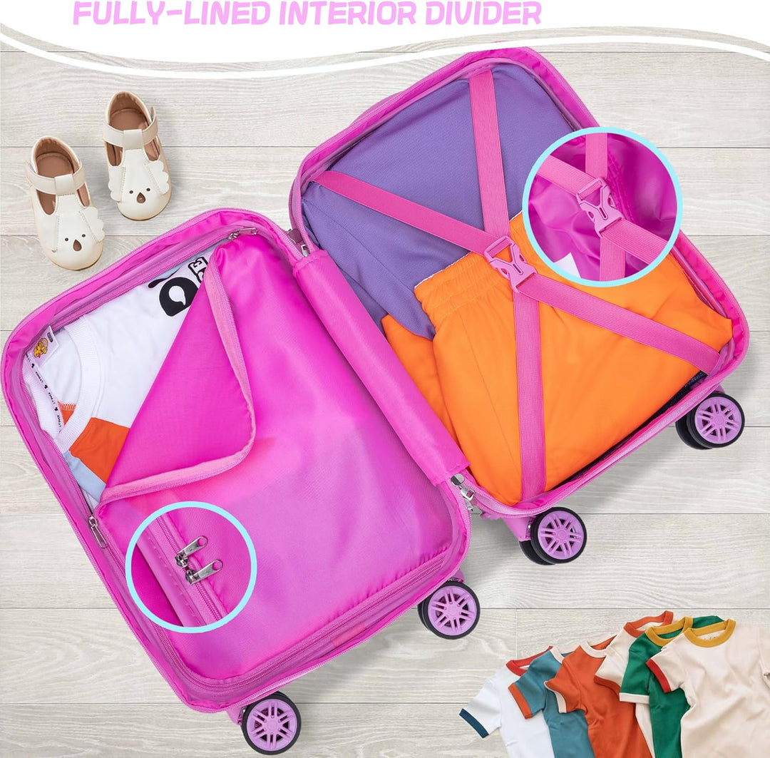 Kleurrijke kinderbagage set (5-delig) met robuuste harde koffer voor vakanties.