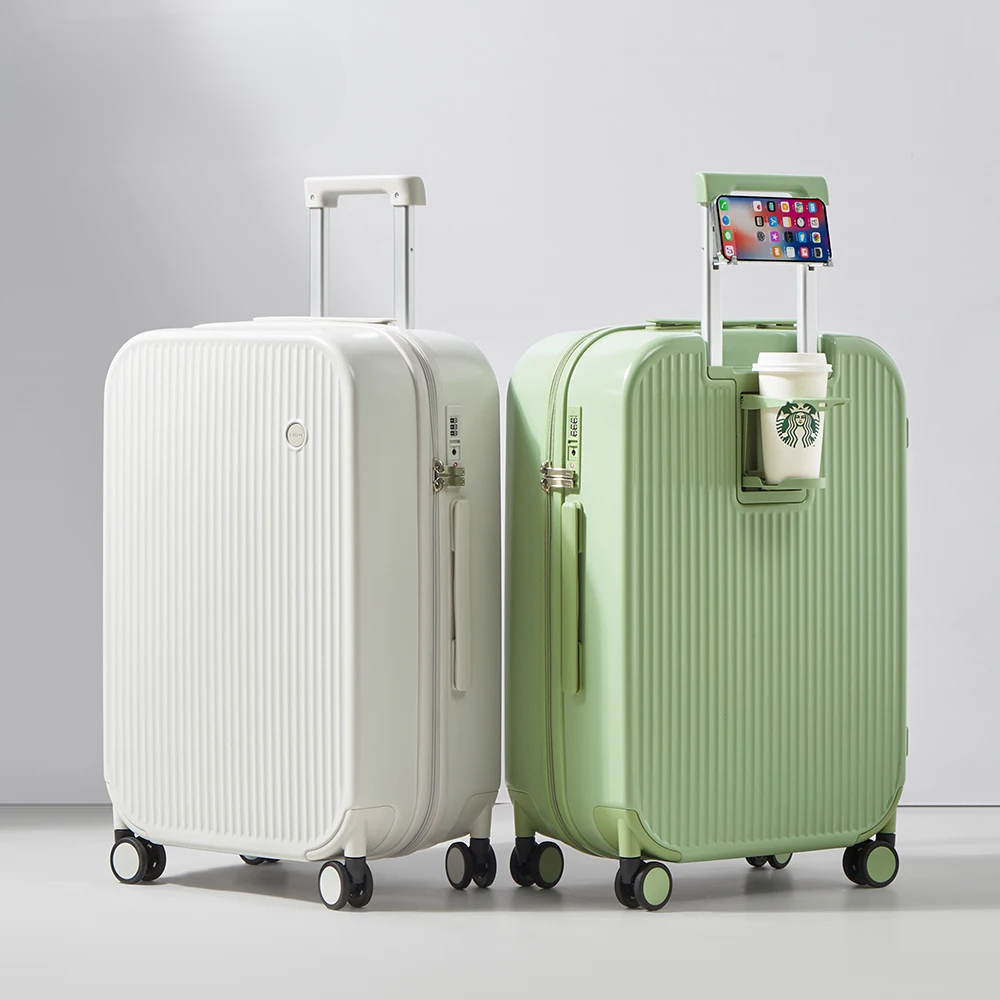 Harde reiskoffer Lyon met bekerhouder, lichtgewicht en duurzaam. Ideale bagage voor elke reis of vakantie.