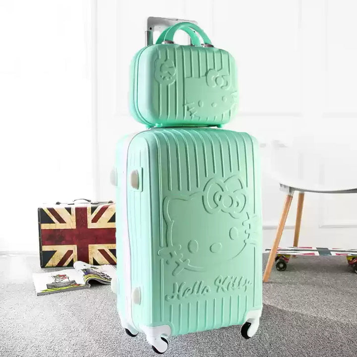 Complete hardschaal kofferset Kyoto, inclusief handige handbagage trolley voor korte en lange reizen.
