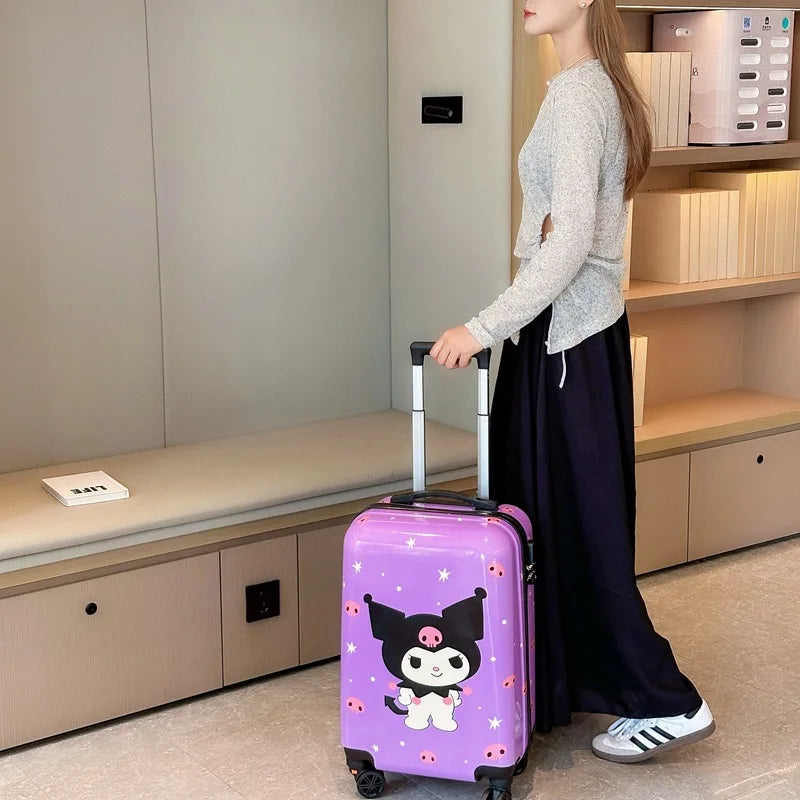Hello Kitty & Kuromi kinder hardshell koffer, ideaal voor meisjes, jongens, handbagage reizen.