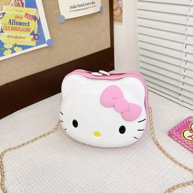 Gedetailleerde Hello Kitty & Kuromi cartoon hardshell koffer voor kinderen, met handige organizer.