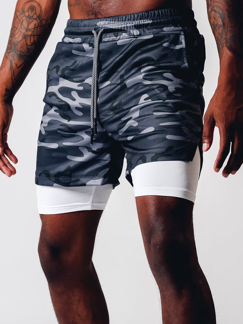Heren 2-in-1 sportshort voor training & fitness, optimale prestaties en comfort.