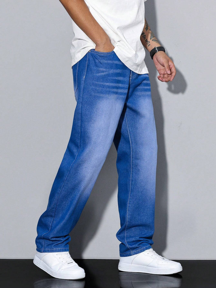Denim heren baggy jeans, perfecte losse fit voor streetwear en comfortabele herenmode.