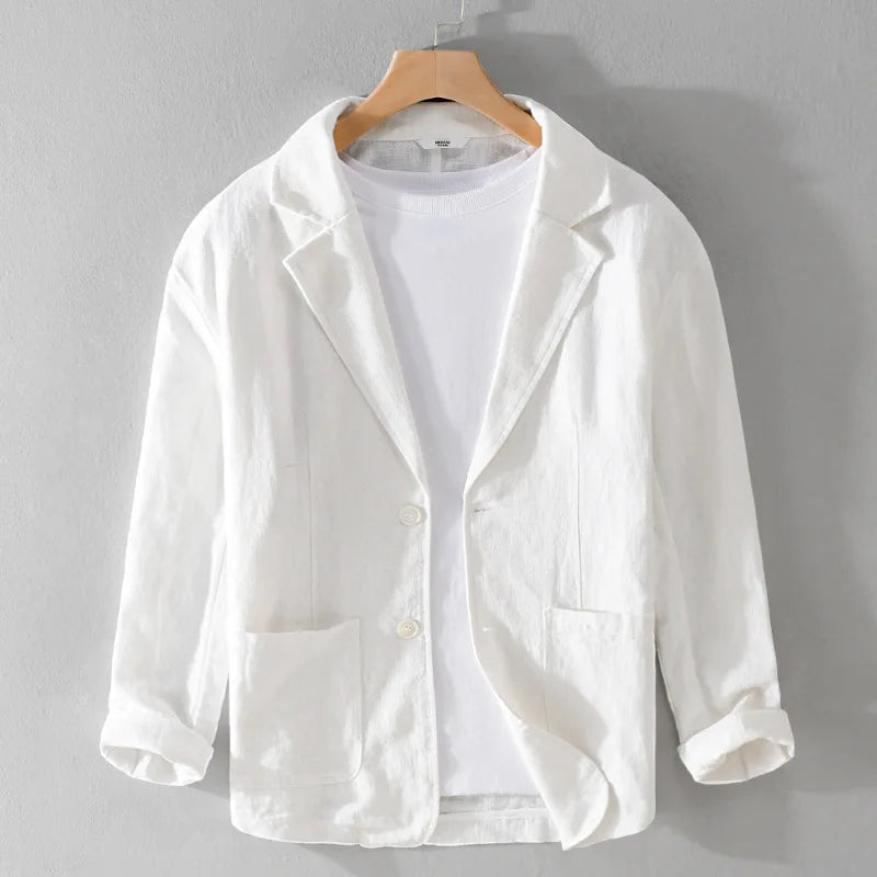 Veelzijdige heren blazer, geschikt als lente- of zomerjas, met een comfortabele relaxed fit.