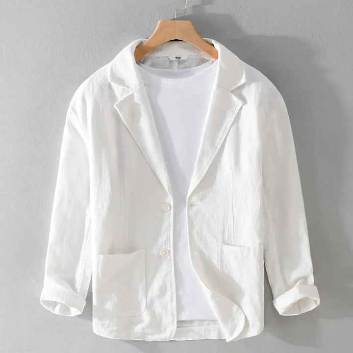 Veelzijdige heren blazer, geschikt als lente- of zomerjas, met een comfortabele relaxed fit.