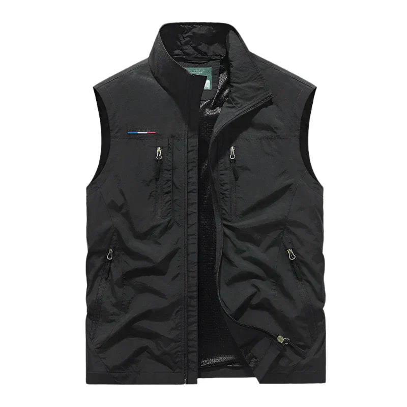 Warme heren bodywarmer van zachte stof, perfect als comfortabele laag voor buiten.