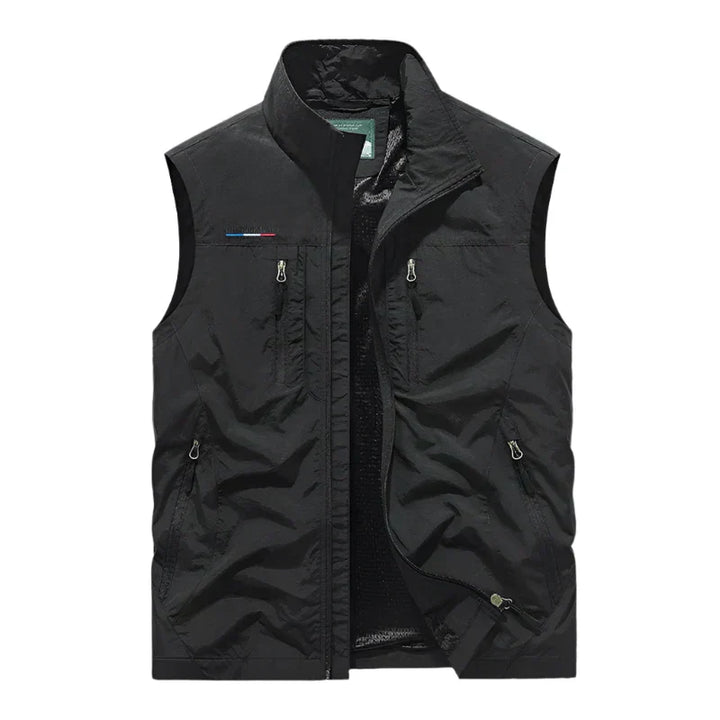 Warme heren bodywarmer van zachte stof, perfect als comfortabele laag voor buiten.
