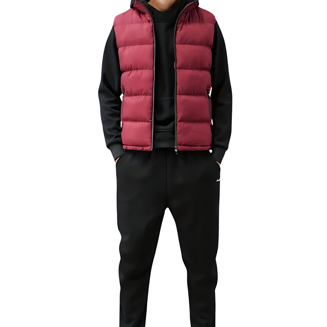 Heren bodywarmer met capuchon, mouwloos vest voor casual outdoor stijl. Warm en comfortabel herenkleding.