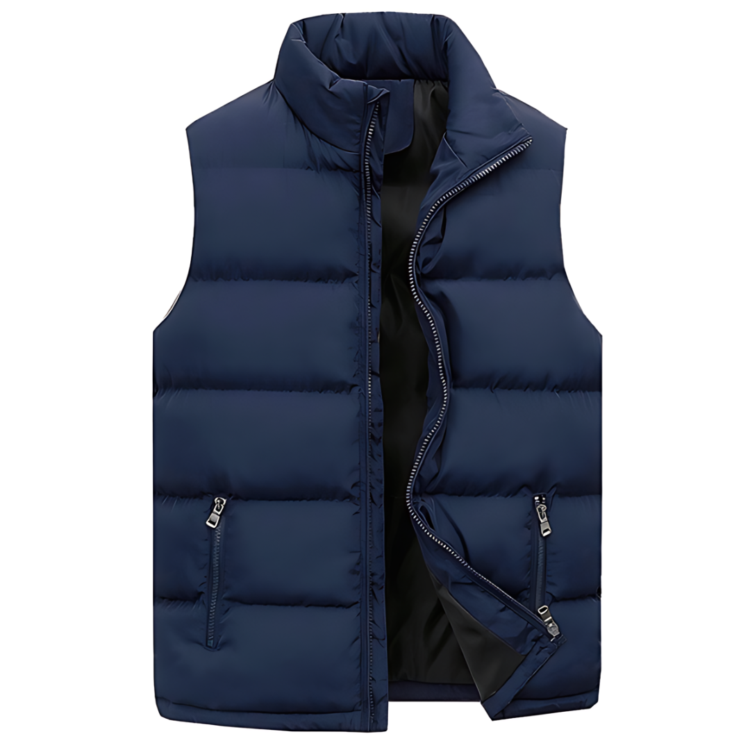 Stijlvolle heren bodywarmer vest met comfortabele capuchon en warme voering. Veelzijdig voor elke gelegenheid.