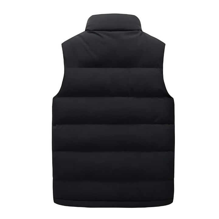 Casual heren bodywarmer met capuchon, perfect als warme mouwloze tussenjas voor outdoor activiteiten.