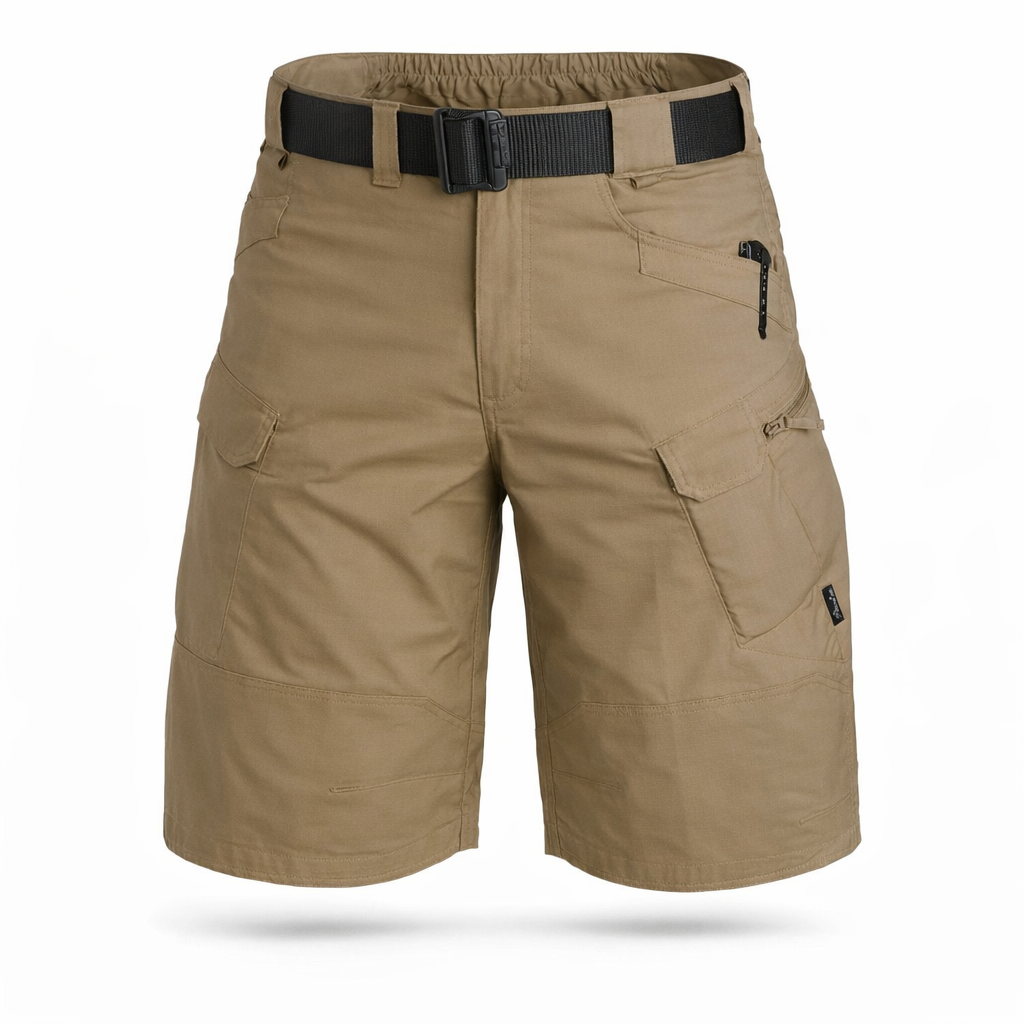 Heren korte broek cargo, katoenmix, functioneel voor outdoor en casual zomerkleding.