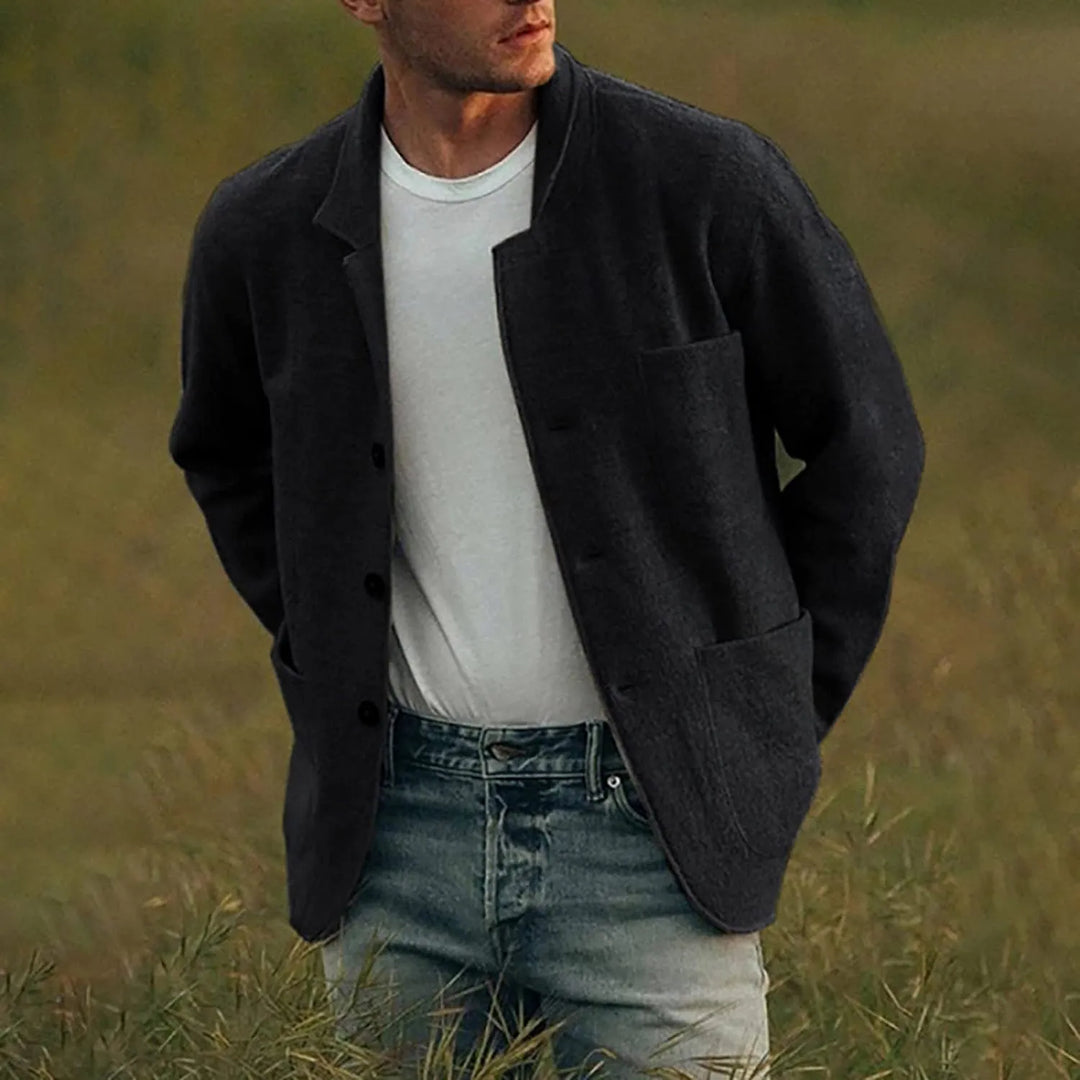 Stijlvolle herenmode: de Leo casual blazer, essentieel voor comfortabele outfits.