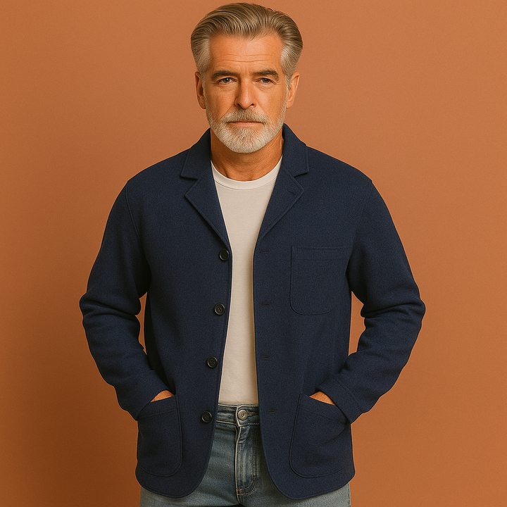 Comfortabele heren geruite blazer met modern patroon, ideaal voor lente en zomer. Stijlvol casual of zakelijk vest.