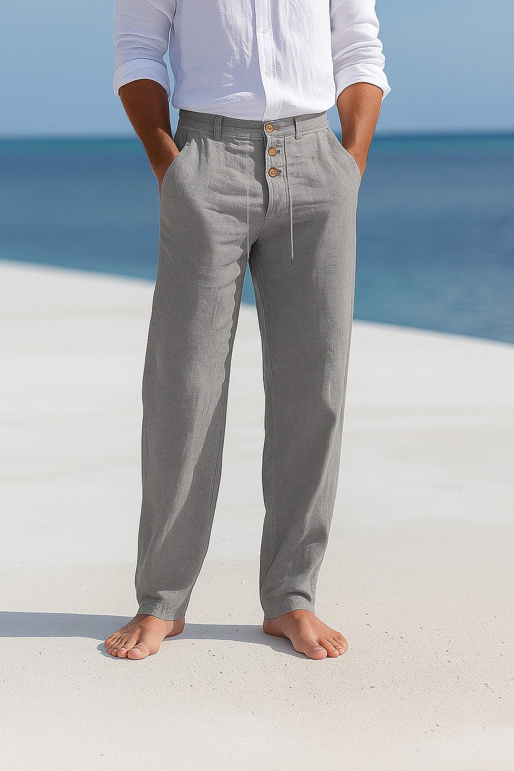 Stijlvolle heren trekkoordbroek, regular fit. Perfect als casual lange broek voor mannenmode en vrije tijd.