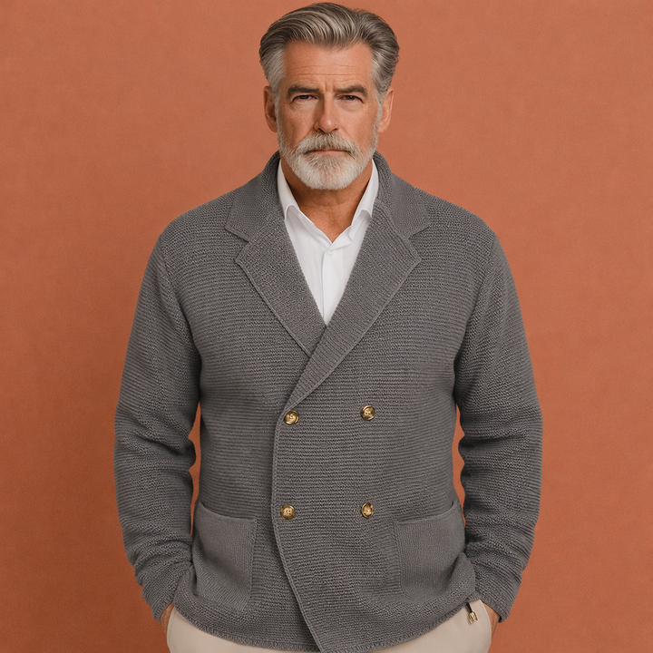 Heren casual vest met dubbele knoopsluiting, ideaal voor een stijlvolle en comfortabele herfst/winter look.