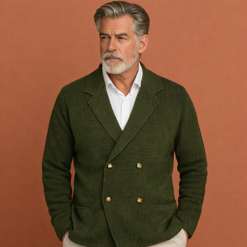Modieus heren vest met dubbele knoopsluiting, perfect als zakelijk casual of vrijetijdskleding.