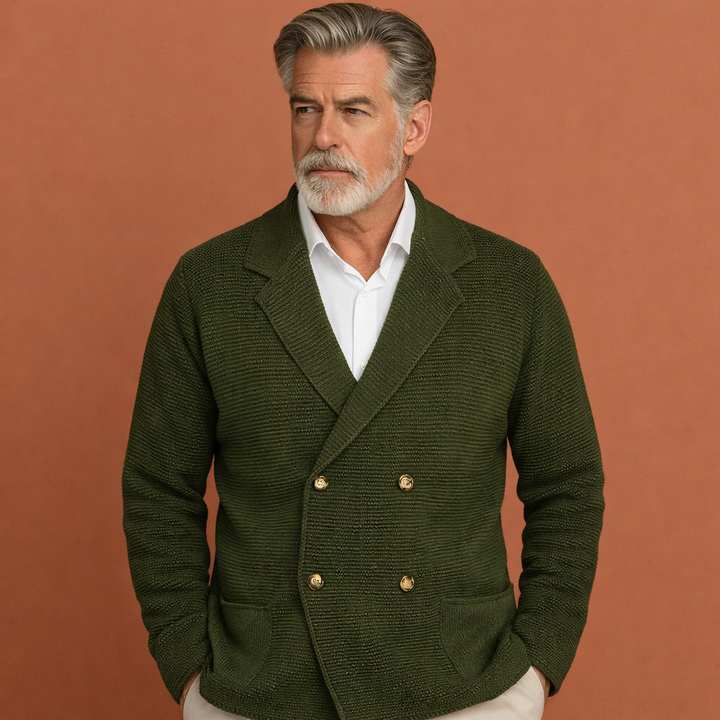 Modieus heren vest met dubbele knoopsluiting, perfect als zakelijk casual of vrijetijdskleding.