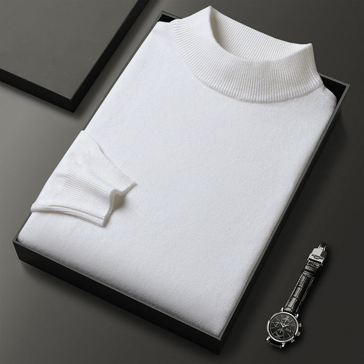 Heren trui, warme coltrui met halfhoge hals, slim fit, een veelzijdige wintermode essential.