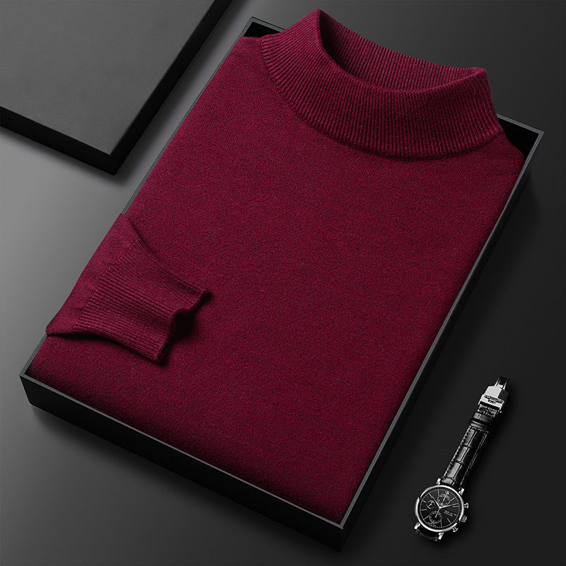 Stijlvolle en warme heren coltrui met halfhoge hals, slim fit, essentieel voor winterkleding.