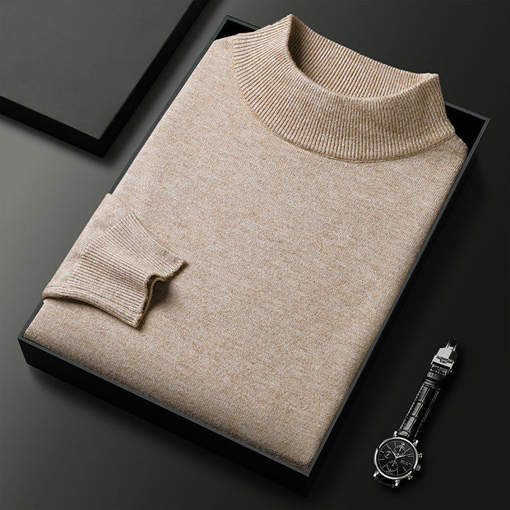 Warme heren coltrui, comfortabele slim fit sweater met halfhoge hals voor koude dagen.