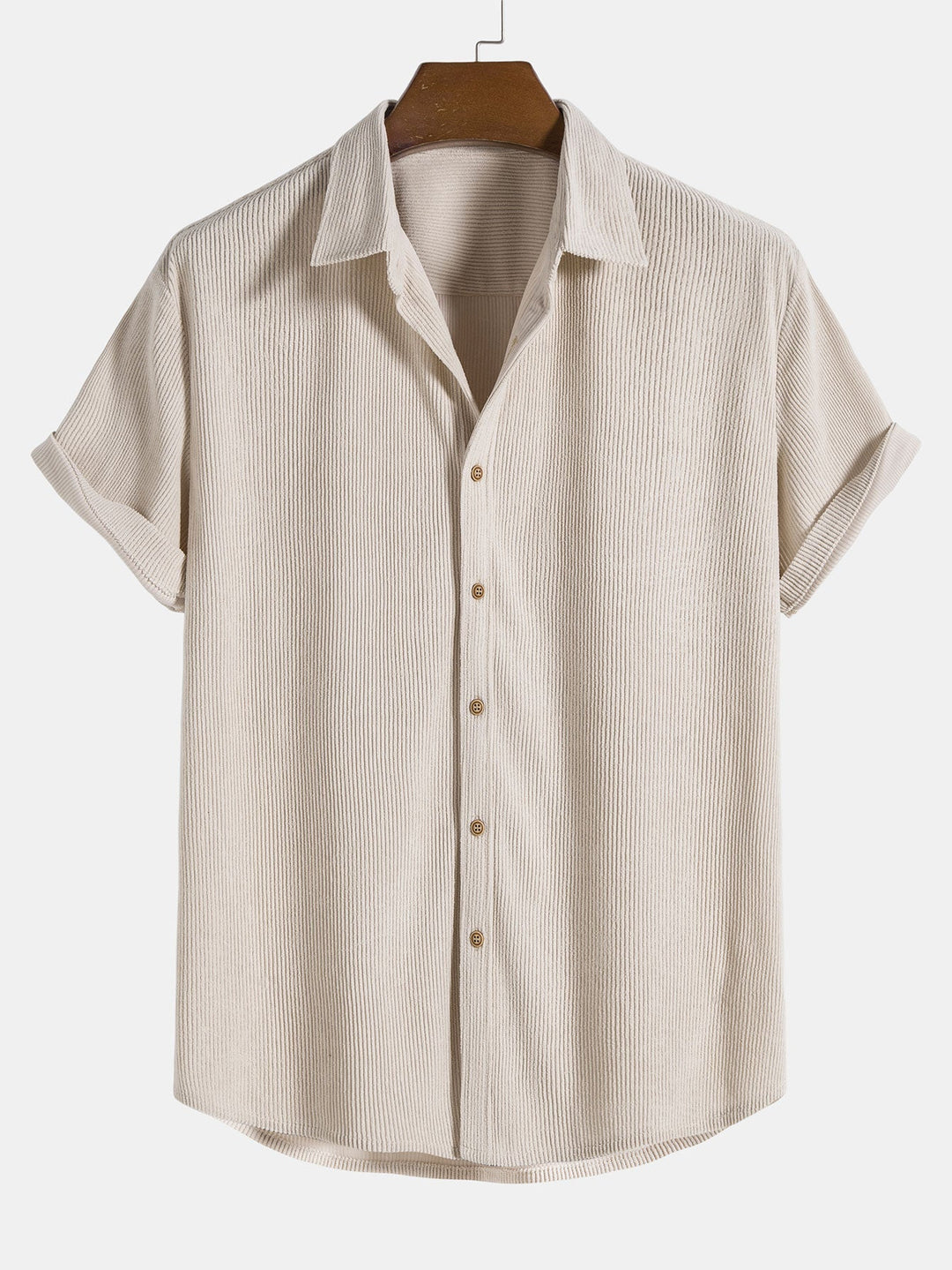 Comfortabel heren corduroy overhemd uit de set, veelzijdig en stijlvol voor elke zomerse look.