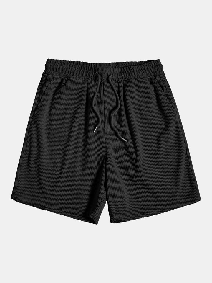 Stijlvolle heren corduroy 2-delige set, comfortabel en casual; perfect voor zomerse dagen.