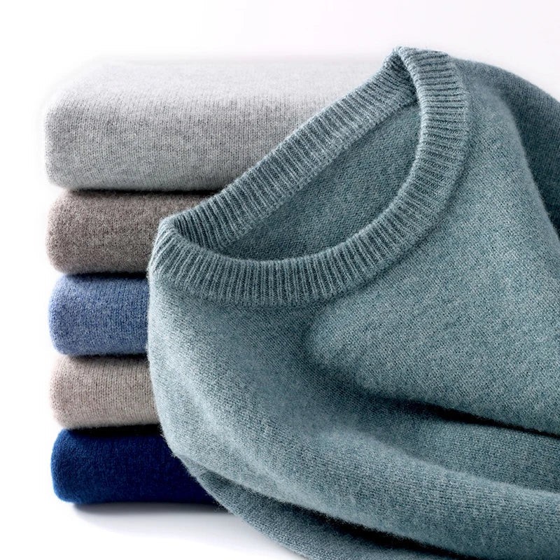 Heren crewneck sweater, klassiek grijs, comfortabele pasvorm voor een casual look.