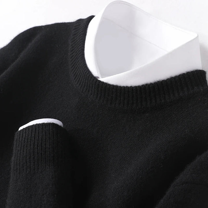 Comfortabele heren sweater, crewneck model, perfect voor een relaxte en stijlvolle uitstraling.