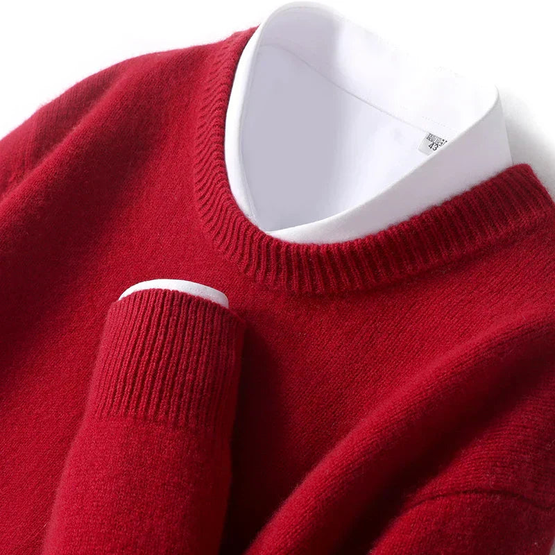 Tijdloze mannen crewneck trui, blauw, veelzijdig te stylen voor elke casual outfit.