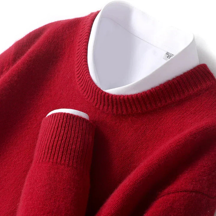 Tijdloze mannen crewneck trui, blauw, veelzijdig te stylen voor elke casual outfit.
