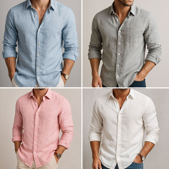 Klassiek heren overhemd: Tijdloos, comfortabel en essentieel voor een stijlvolle, luchtige zomerse outfit.