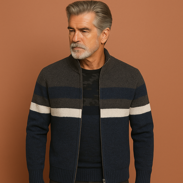 Casual gebreid herenvest met rits, perfect voor een comfortabele en stijlvolle outfit in de herfst.