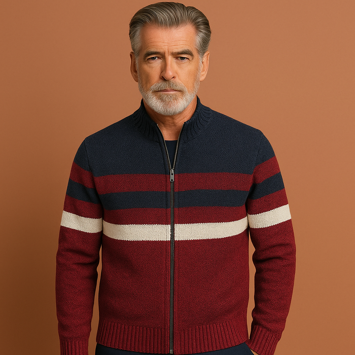 Hoogwaardig gebreid heren vest met rits, biedt warmte, stijl en comfort voor elke man.