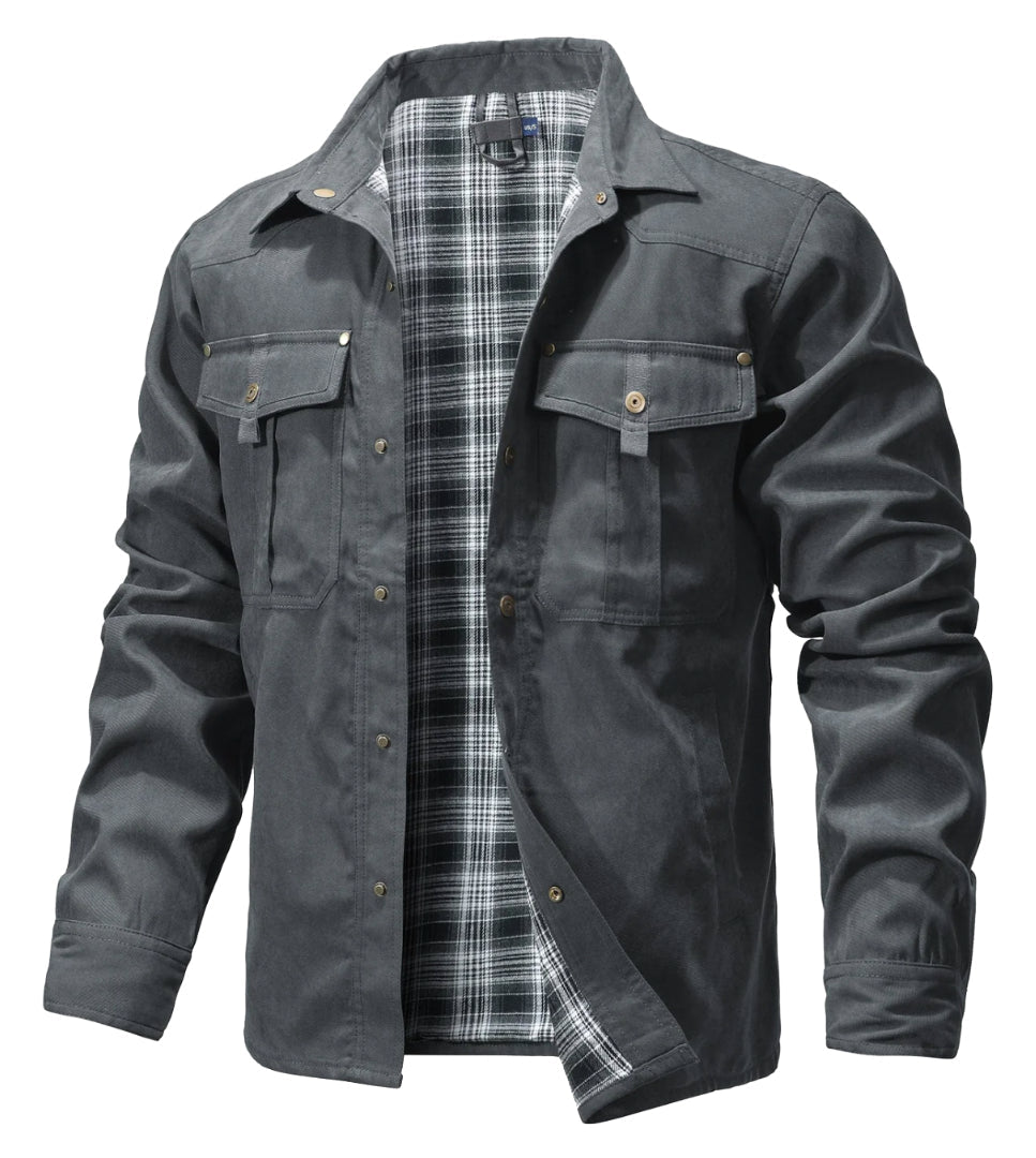 Warm en stijlvol geruit herenjack met borstzakken, perfecte winterjas voor een casual look.