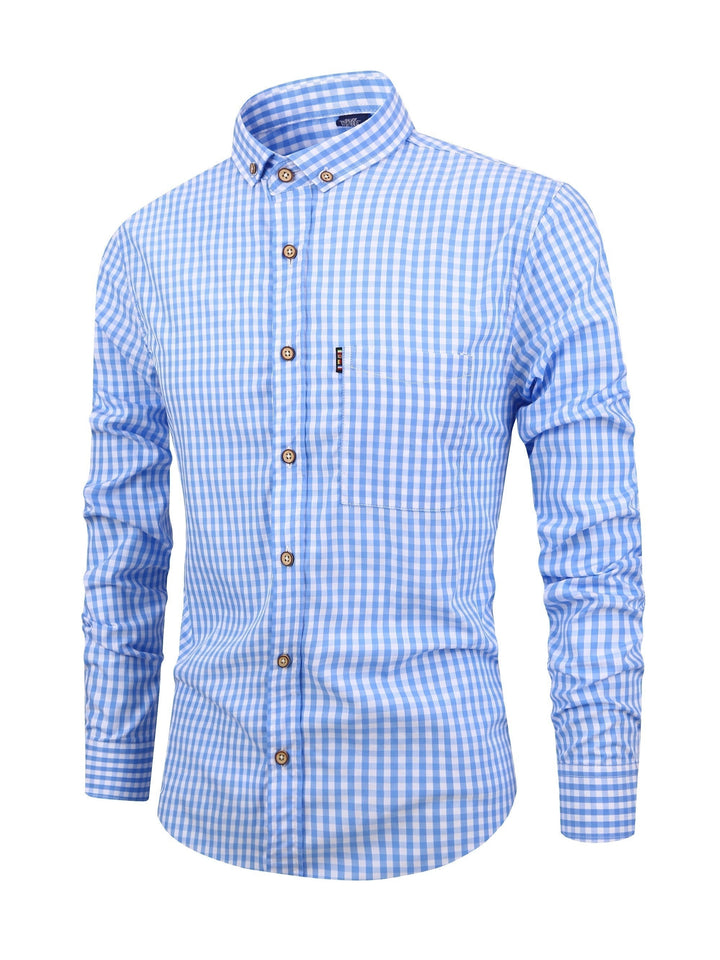 Stijlvol geruit herenoverhemd met lange mouwen, perfect voor de moderne man die casual comfort zoekt.
