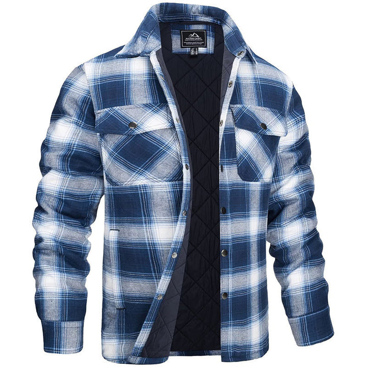 Stijlvolle casual heren geruite jas. Modieuze plaid jas, warm en comfortabel voor herfst & winter mode.