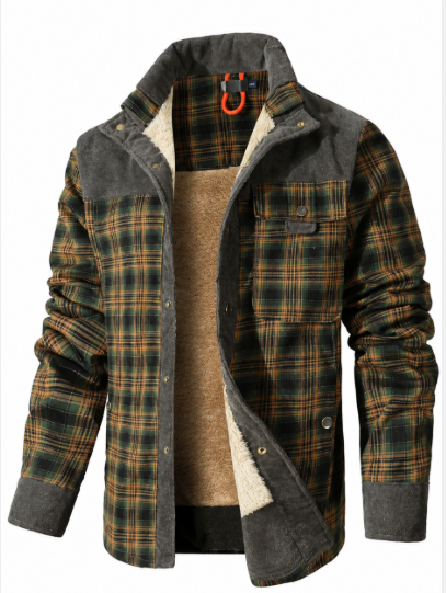 Veelzijdige heren geruite overhemdjas, comfortabel en stijlvol. Perfecte casual herfst- en winterjas voor mannen.