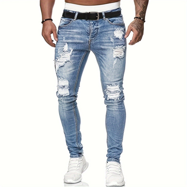 Heren comfort riem: gevlochten, rekbaar en uitgerust met een elegante vierkante gesp. Ideaal voor elke man.